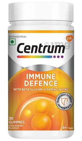 Centrum Immune Defence Gummies Gummy Strawberry contain wellmune beta-glucan, vitamin C and zinc.