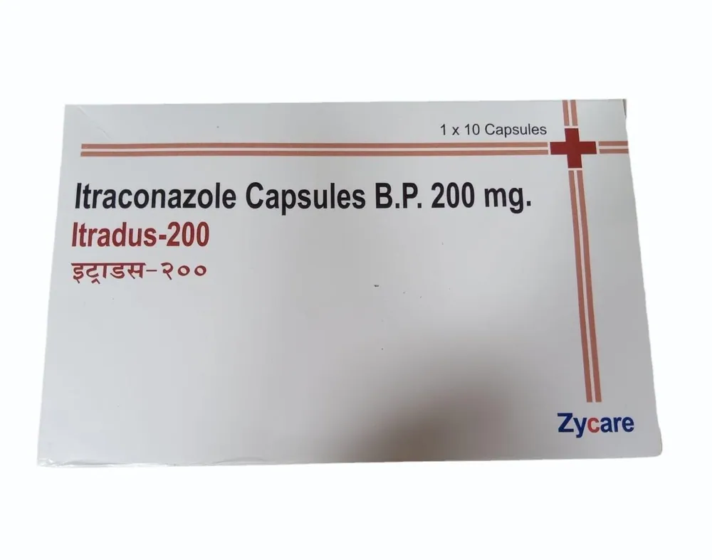 Itradus 200mg Capsule (Itraconazole) belongs to a group of medicines called antifungals.-RX Supply