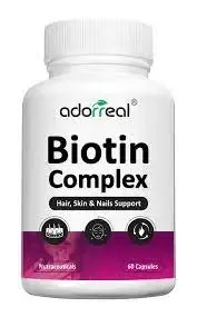Adorreal Biotin Complex Capsule It is a dietary supplement that maintains healthy skin, hair, and nails.