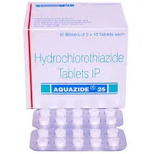 Aquazide 25 mg (Hydrochlorothiazide 25mg) is a diuretic medication commonly used to treat high blood-RX Supply