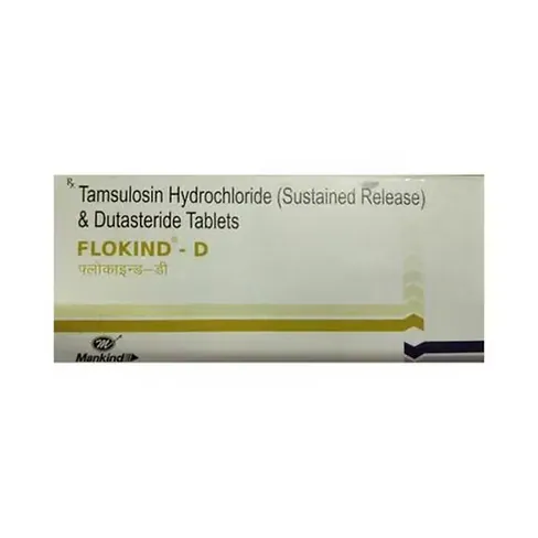 Flokind D 0.4mg/0.5mg Tablet (Tamsulosin 0.4mg/Dutasteride 0.5mg) is a combination of Tamsulosin and Dutasteride/RX Supply