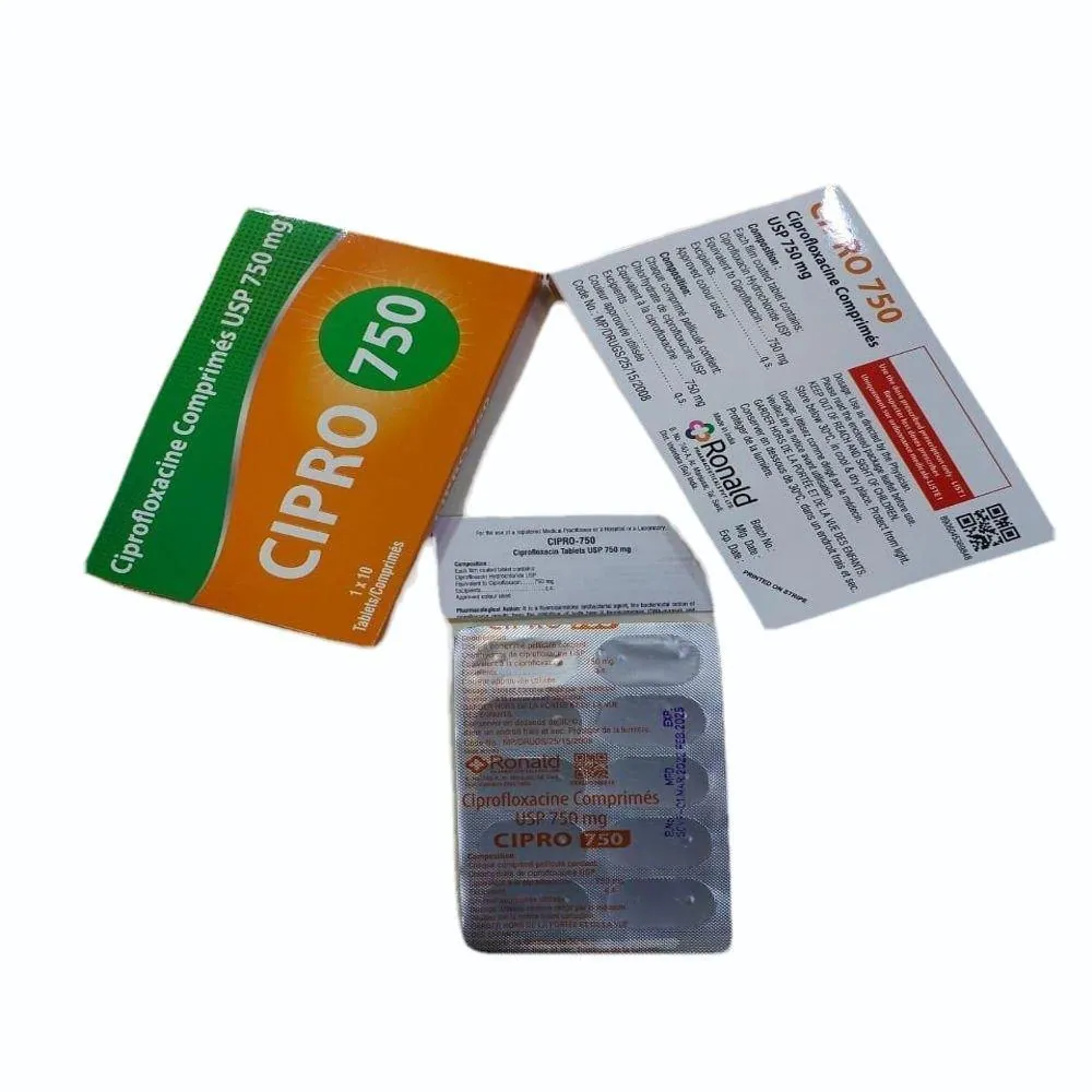 Cipro 750 (Ciprofloxacin) In most cases, people with bacterial infections find improvement | RX Supply