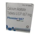 Phosnier Tablet (Calcium Acetate) is a medicine used to treat high phosphate levels in the blood-RX Supply