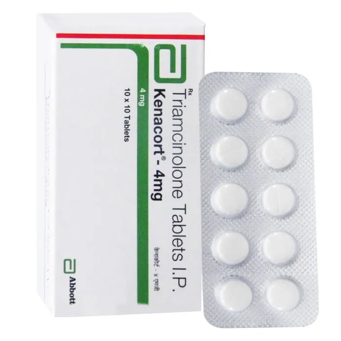 KENACORT 4MG (TRIAMCINOLONE) is a corticosteroid medication used to treat a variety of conditions such as allergies