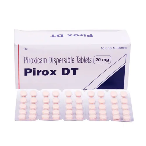 Pirox DT 20 MG (Piroxicam) is a nonsteroidal anti-inflammatory drug (NSAID) used to reduce pain, swelling, and stiffness