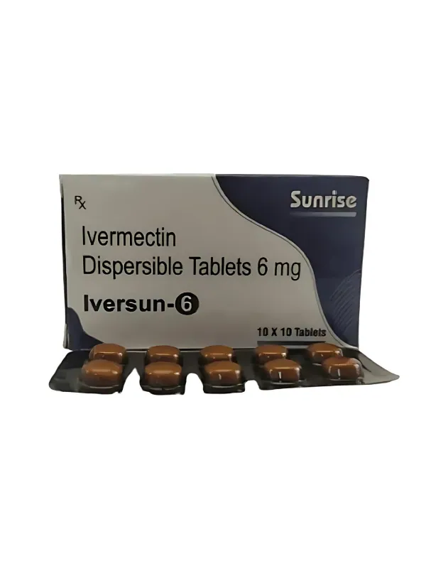 Iversun 6mg Tablet contains ivermectin for treating parasitic infections including scabies