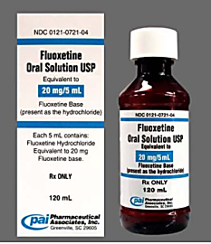 Fluoxetine Oral Solution: 20mg/5mL, 120mL bottle