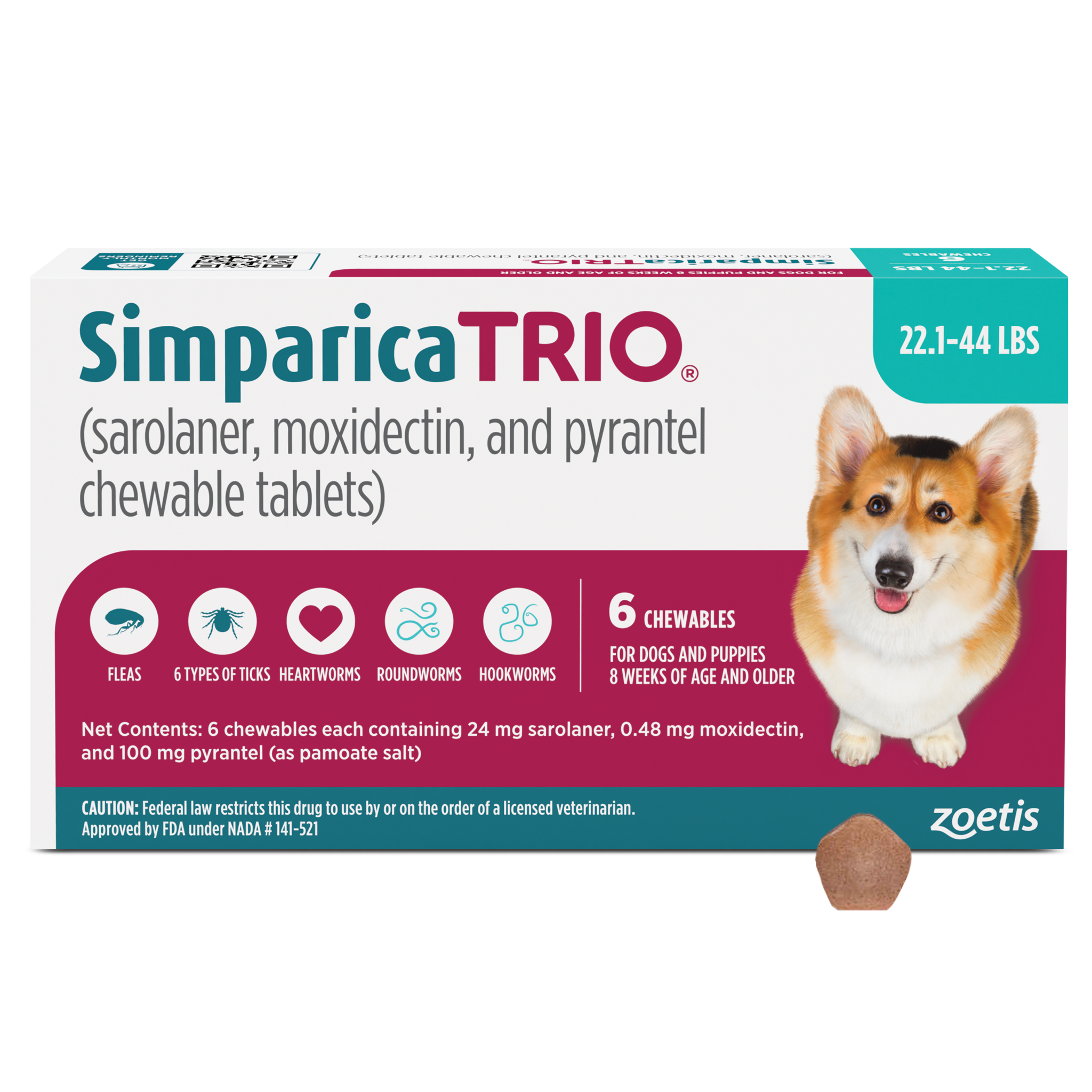 (2207) ハリケーンサリー&リワード サイケデリックサンセット CD Simparica TRIO for Dogs | Koala Health