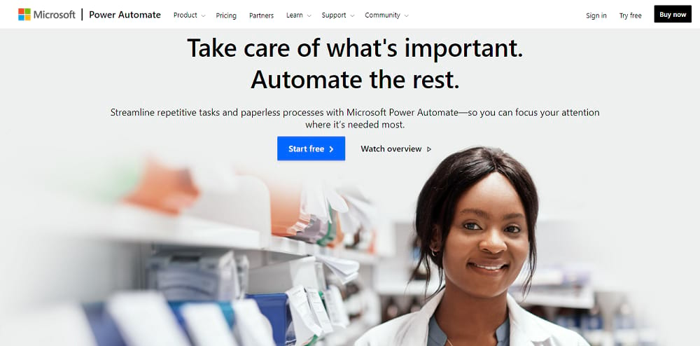 Microsoft Power Automate Home Screen