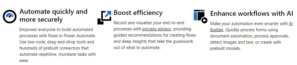 Features of Microsoft Flow