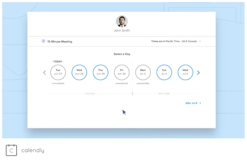 Calendly Calendar Interface