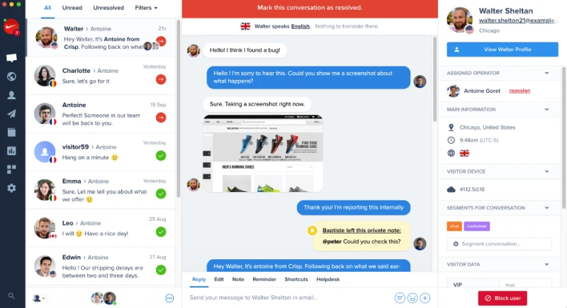 Crisp Chat Multichannel Messaging Platform