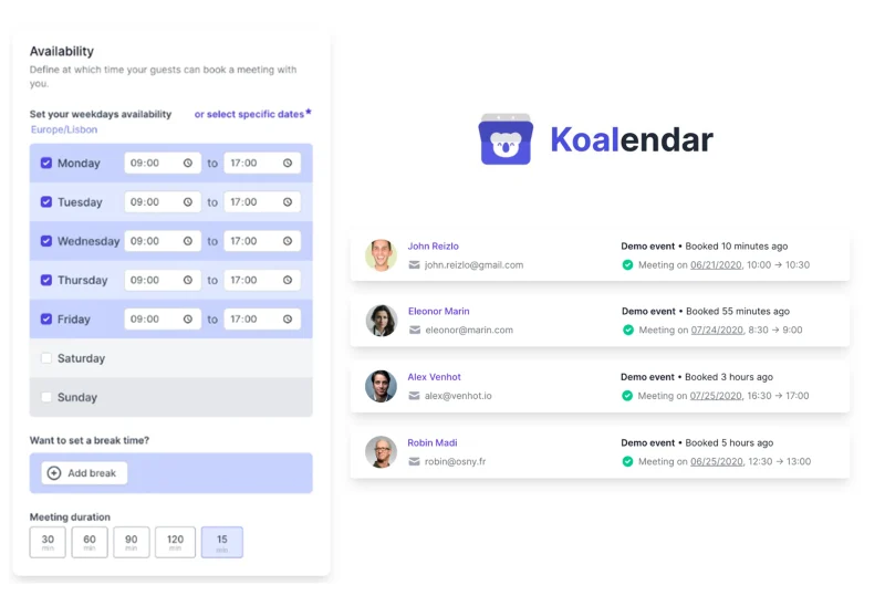 Koalendar Best Free Scheduling Software For Google Calendar