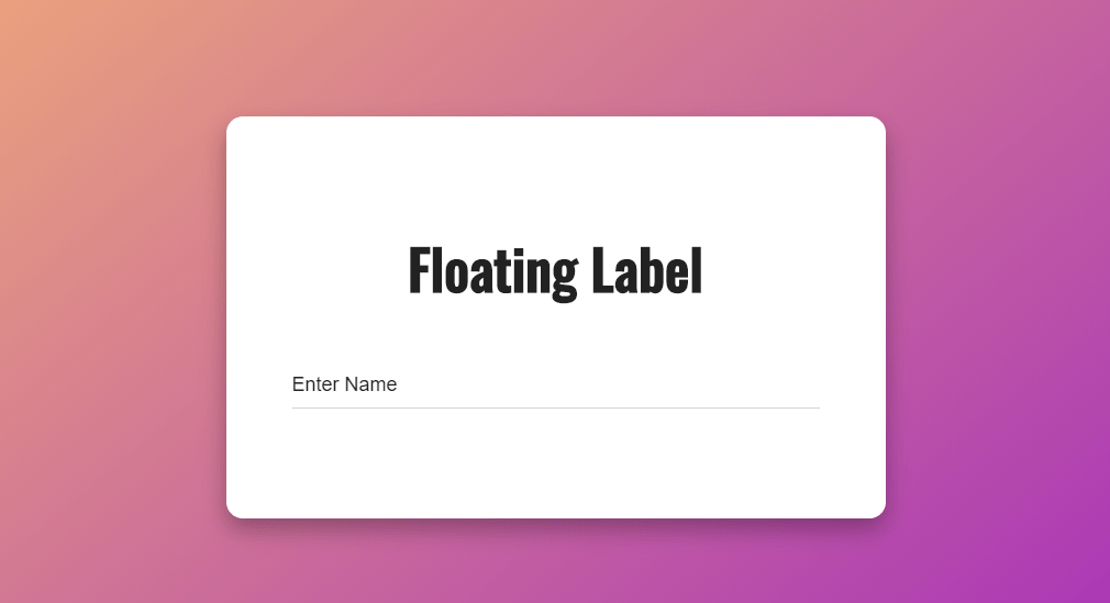 Learn to make a floating label in few simple steps