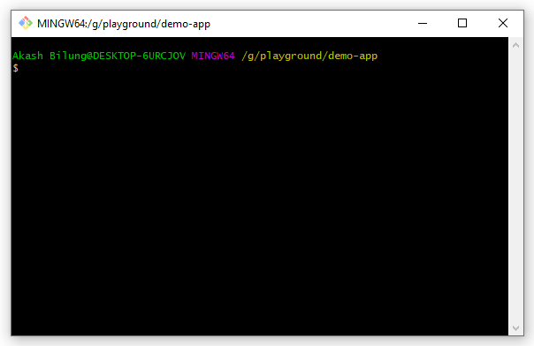 Empty git bash terminal.