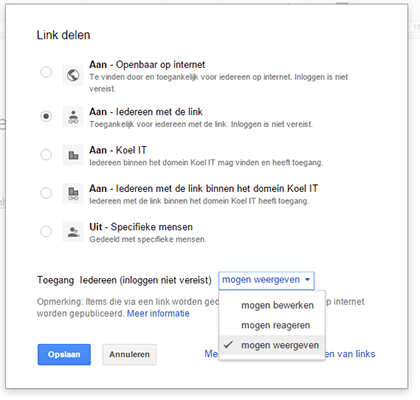 Google formulieren link delen