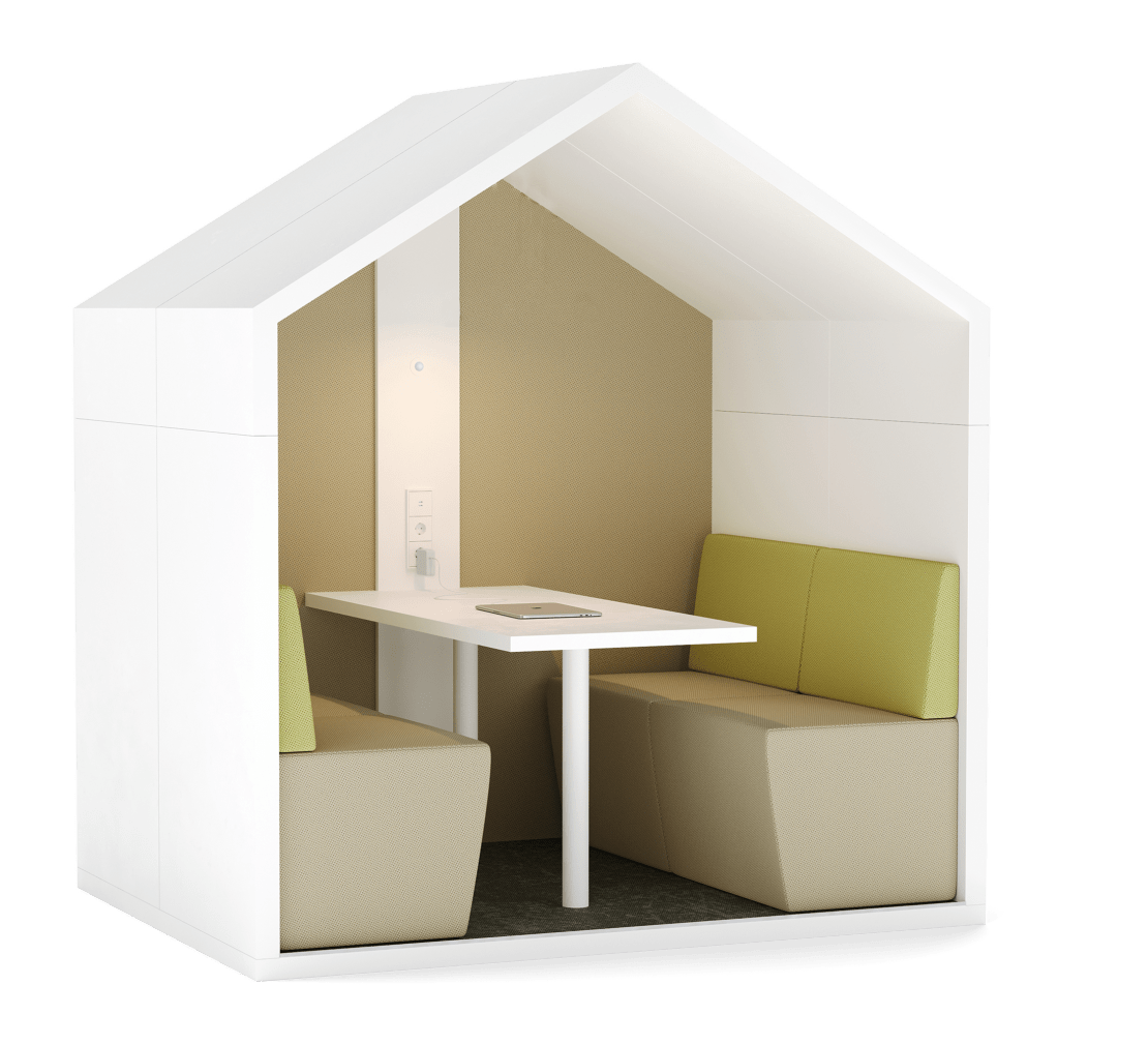 Freistehende Raumlösung MEET.IN, aufgebaut in 1 Stunde