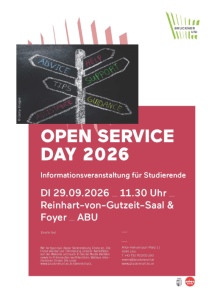 OPEN SERVICE DAY 2026 | FOR ABU STUDENTS - Tue, Sep 29, 2026, 11:30 at Anton Bruckner Privatuniversität, Alice-Harnoncourt-Platz 1, 4040 Linz, Österreich