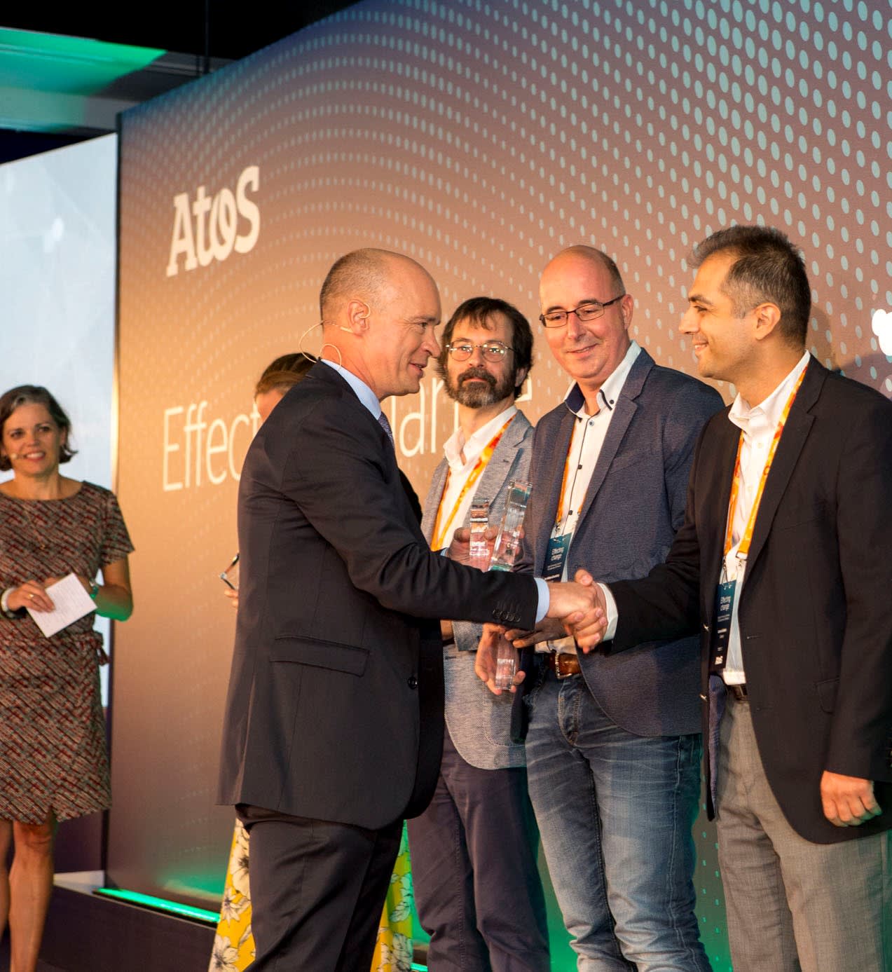 Receiving the 2019 Excellence Winner award from Philippe Mareine (SEVP, Chief Digital & Transformation Officer, Head of Group HR, CSR and Global Siemens Alliance) and Sophie Proust (EVP, Chief Technology Officer) for my contribution to Atos Expert Community. Atos Expert Convention 2019, Madrid/Spain