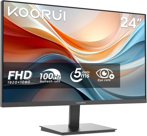 Moniteur KOORUI E2412F 24 Pouces FHD 100Hz HDMI avec Technologies Eye Care