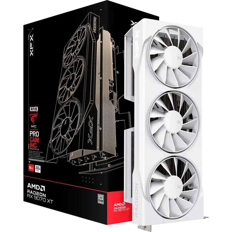 XFX Radeon RX 9070 XT Swift - carte graphique blanche
