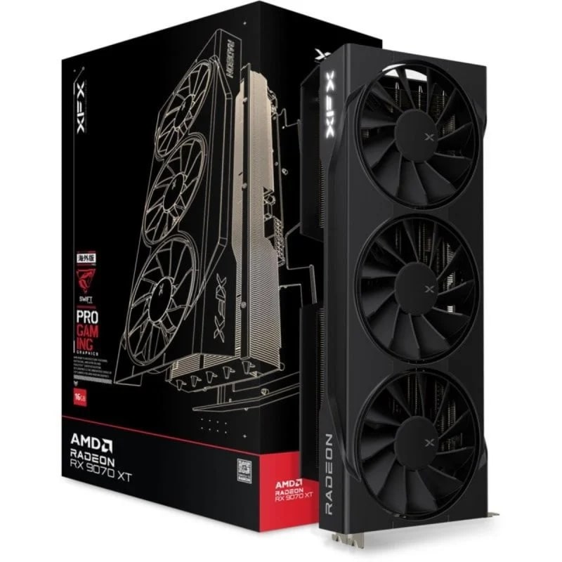 XFX Swift Radeon RX 9070 XT 16 Go - Carte graphique 3 ventilateurs