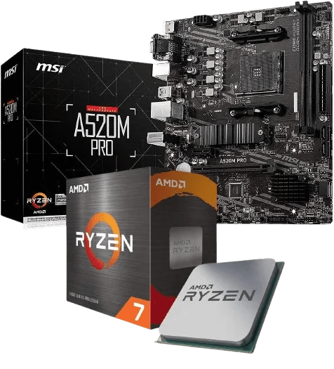 Kit d'évolution PC Ryzen 7 5800X 8X 3.8 GHz, 32 GB DDR4, A520M Pro