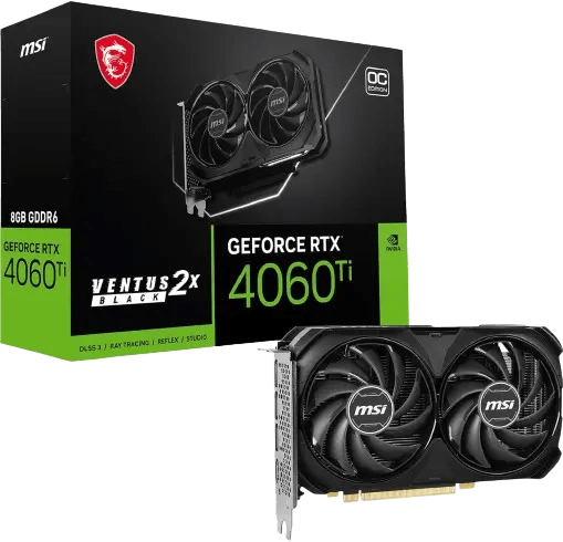 MSI VENTUS 2X BLACK OC GeForce RTX 4060 Ti 8 GB