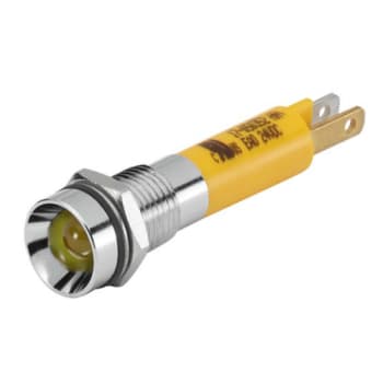 8 mm LED krom grønn Konkav 24V 22mA