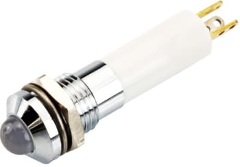 8 mm krom super-rød/grønn Konveks 24V 22mA Tofarget