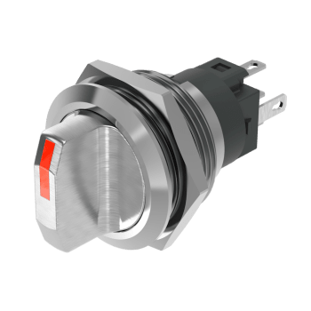 RUSTFRI 2POS VENDER 240V RØD LED(24VDC) IP65 1vekselkontakt