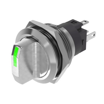 RUSTFRI 2POS VENDER 240V GRØNN LED(24VDC) IP65 1vekselkont.