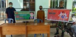 Koramil 01/Kandui Himbau dan Sosiaisasi Kepada Masyarakat Patuhi Protokol Kesehatan