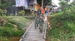 Sambutan Hangat Masyarakat Desa Karamuan Pada Anggota Satgas TMMD Ke-111 kodim 1013/Mtw.