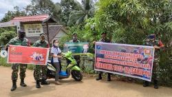 Koramil 1013-10/Saripoi Tegakan Protkes Covid-19