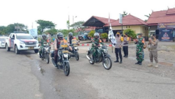 Danramil 1013-07/Puruk Cahu Hadiri Apel Pelepasan Personil Penyekatan Larangan Mudik Tahun 2021