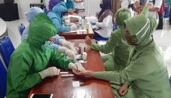 Sambut Hari Ibu, Persit KCK Cabang XXXIX Dim 1013 Ikuti Rapid Test Bagi Perempuan