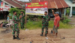 Koramil Pangakalan Banteng Sebar Spanduk Untuk Sosialisasikan Penerimaan Prajurit TNI AD