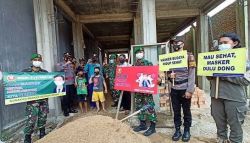 Koramil 07/Puruk Cahu Himbau Dan Sosialisasi Kepada Masyarakat Patuhi Protokol Kesehatan