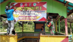 Koramil 08/Muara Laung Himbau Masyarakat Patuhi Protokol Kesehatan