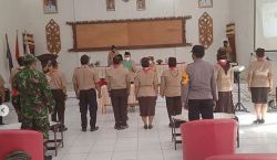 Babinsa Serka Hendriantono Hadiri Pelantikan Pengurus Ranting Pramuka Tewah