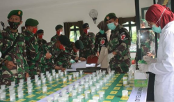 Pusintelad menggelar tes urin secara masal kepada prajurit jajaran Korem 102/Pjg