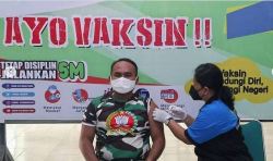 Pertebal Imunitas, Anggota Kodim 1013/Mtw Suntik Vaksin Tahap II.