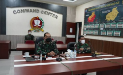 Danrem 102/Pjg mengikuti Rapat Pembukaan Musyawarah Perencanaan Pembangunan ( Musrenbang ) Provinsi Kalteng Tahun 2021 secara Virtual.