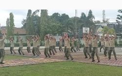Jaga Kebugaran Kodim 1015/Sampit Laksanakan Senam Bersama