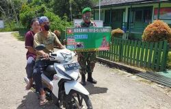 Cegah Covid-19, Babinsa Koramil 1013-06/Lahei Lakukan Pengawasan dan Sosialisasi Disiplin Prokes.