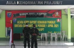 Dandim 1015/Sampit Pimpin Upacara Korps Raport Kenaikan Pangkat