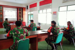 Dandim 1013/Mtw Ikuti Vicon Perkembangan Covid-19 Jajaran Korem 102/PJG.