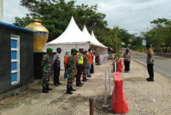 Koramil 1013-03/Teweh Tengah Bersama Unsur Terkait Laksanakan Jaga Posko Peniadaan Mudik Lebaran 1442 H