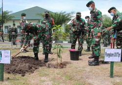 Kunjungi Bumi Tambun Bungai, Pangdam XII/TPR Ingatkan Prajurit Yonif 631/ATG Patuhi Protokol Kesehatan
